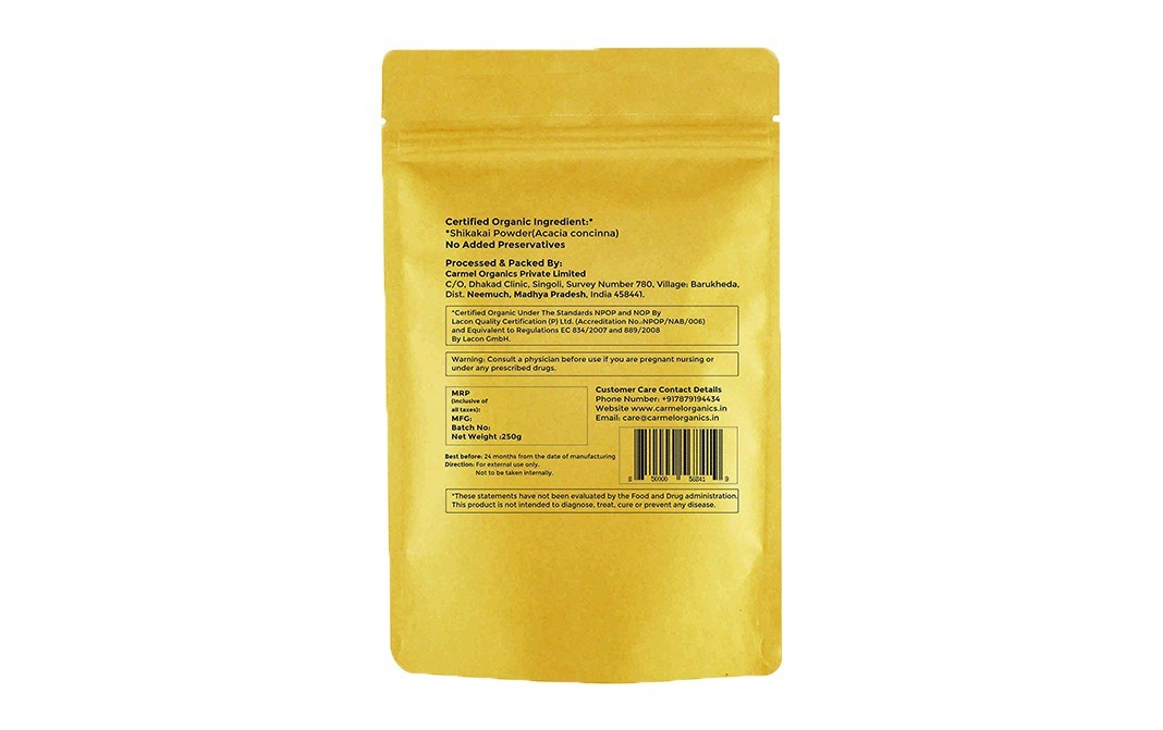 Carmel Organics Shikakai Powder    Pack  250 grams